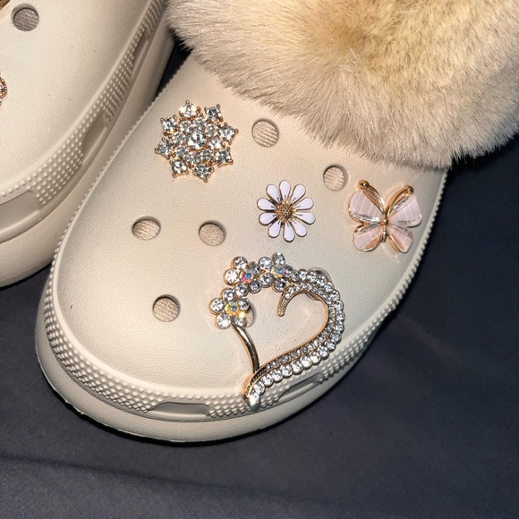 Never Worn CROCS Furever Crush Clogs with Rhinestone Jibbitz - Picture 5 of 8